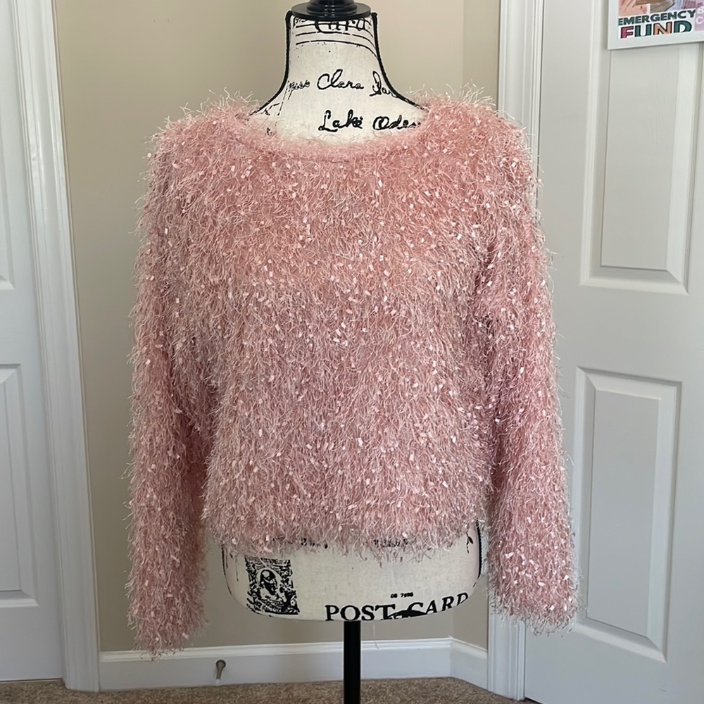 Pink Shaggy Sweater